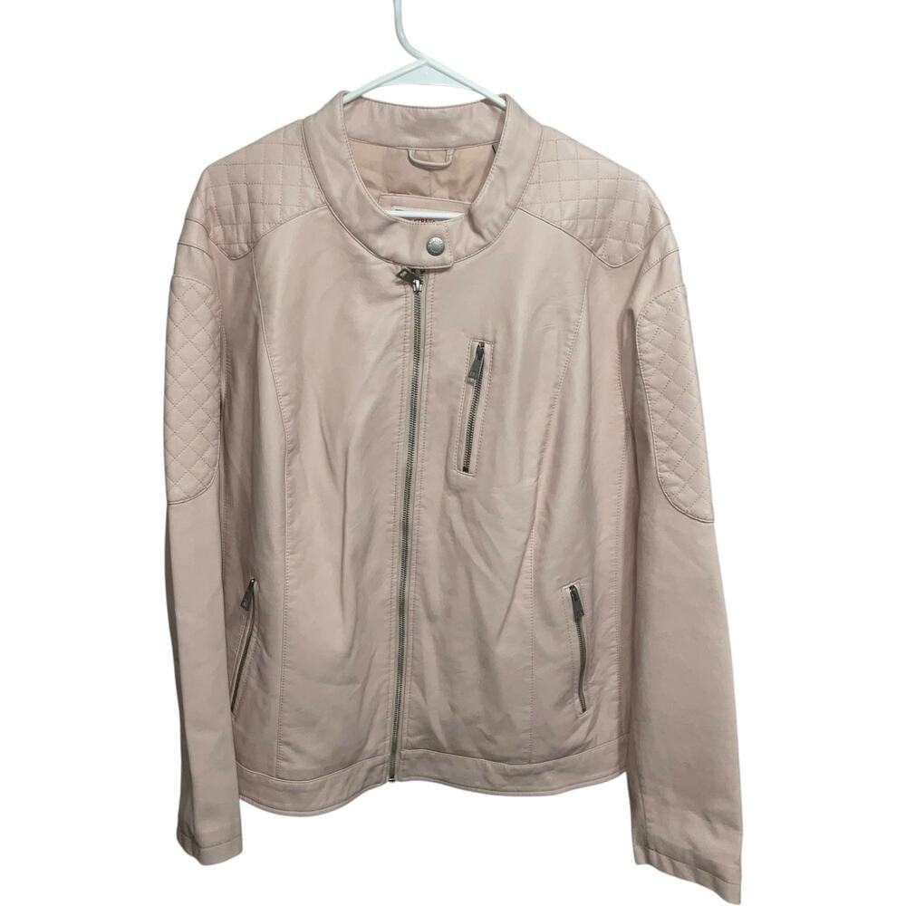 Levi’s Women’s Faux Leather Motocross Racer Jacket Light Pink Size 3X